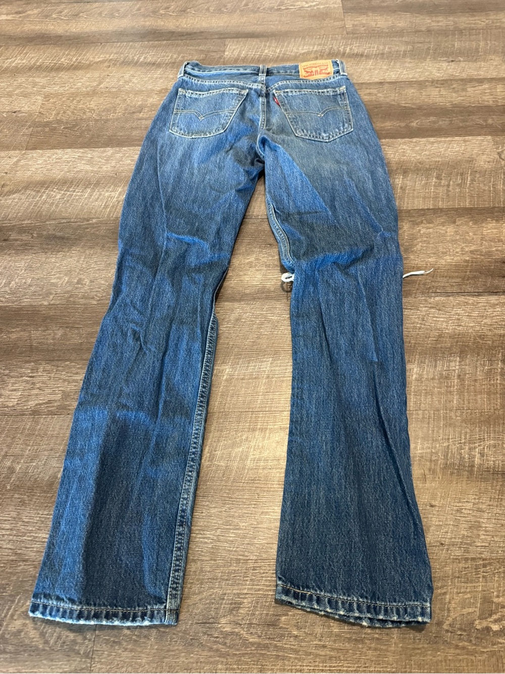 Levi’s Low Rise Pro Straight Leg Ripped Denim Blue Jeans - Picture 4 of 5